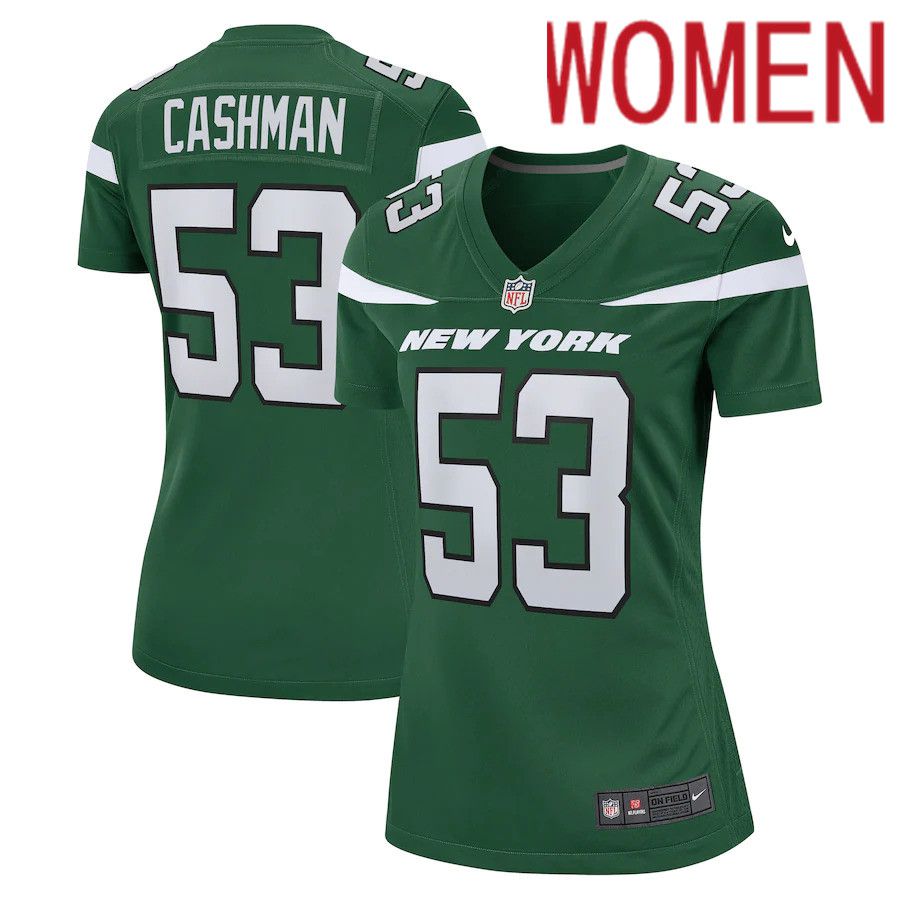 Women New York Jets #53 Blake Cashman Nike Gotham Green Game NFL Jersey->women nfl jersey->Women Jersey